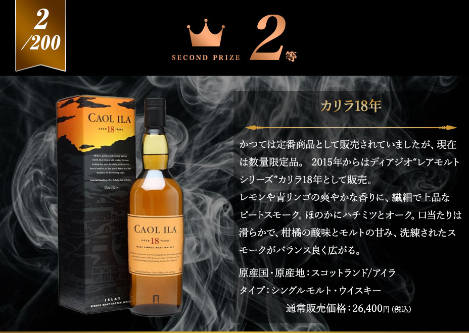 2等賞：カリラ18年